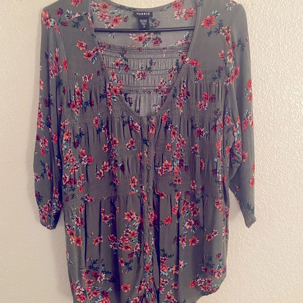 Torrid size 0 green floral